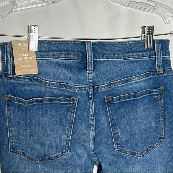 Madewell Cali Demi-Boot Raw Hem Blue Jeans 25 - Picture 3 of 8